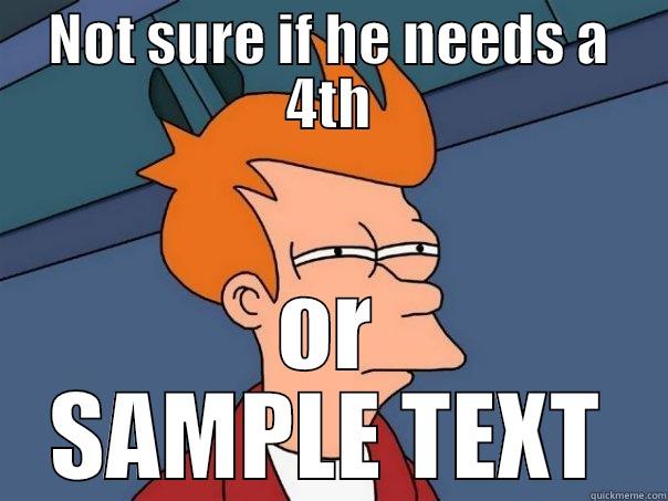 This is for my finnish friend miroslav - NOT SURE IF HE NEEDS A 4TH OR SAMPLE TEXT Futurama Fry