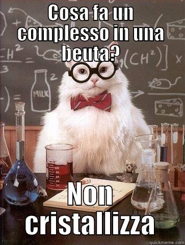 COSA FA UN COMPLESSO IN UNA BEUTA? NON CRISTALLIZZA Chemistry Cat