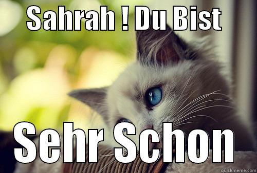 yay man gae -      SAHRAH ! DU BIST        SEHR SCHON First World Problems Cat