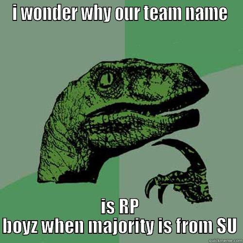 faizal bodoh - I WONDER WHY OUR TEAM NAME IS RP BOYZ WHEN MAJORITY IS FROM SU Philosoraptor