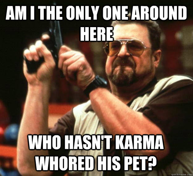 am I the only one around here Who hasn't karma whored his pet?  Angry Walter