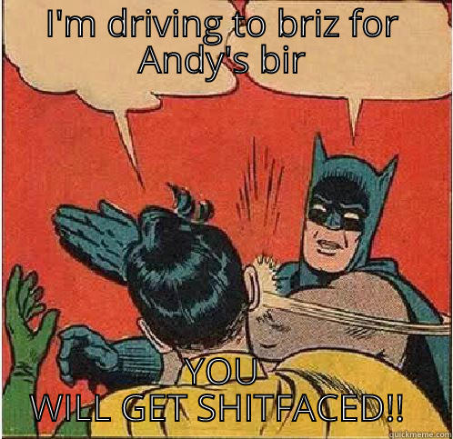 I'M DRIVING TO BRIZ FOR ANDY'S BIR YOU WILL GET SHITFACED!!  Batman Slapping Robin