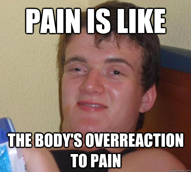 Pain is like The body's overreaction to pain  10 Guy