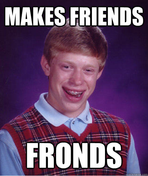 makes friends fronds - makes friends fronds  Bad Luck Brian