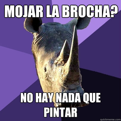 ¿Mojar la brocha? No hay nada que pintar  Sexually Oblivious Rhino