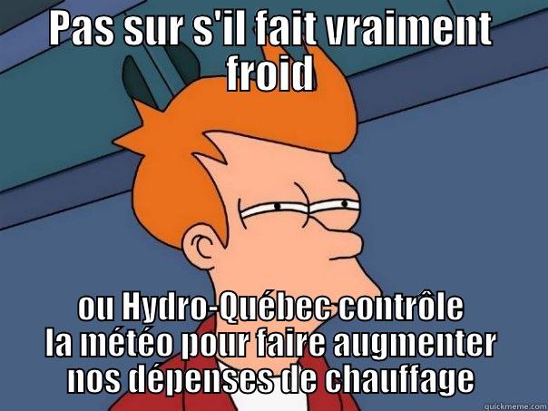 PAS SUR S'IL FAIT VRAIMENT FROID OU HYDRO-QUÉBEC CONTRÔLE LA MÉTÉO POUR FAIRE AUGMENTER NOS DÉPENSES DE CHAUFFAGE Futurama Fry