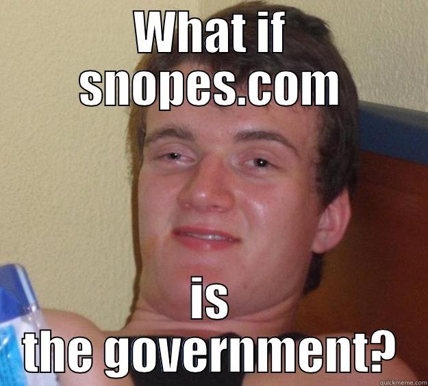 WHAT IF SNOPES.COM IS THE GOVERNMENT? 10 Guy