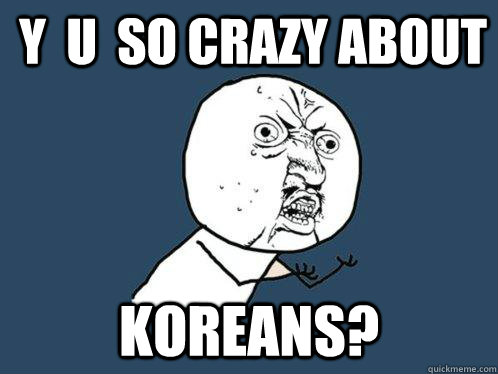 Y  U  SO CRAZY ABOUT koreans?  Y U No