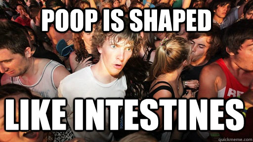 Poop is shaped like intestines - Poop is shaped like intestines  Sudden Clarity Clarence