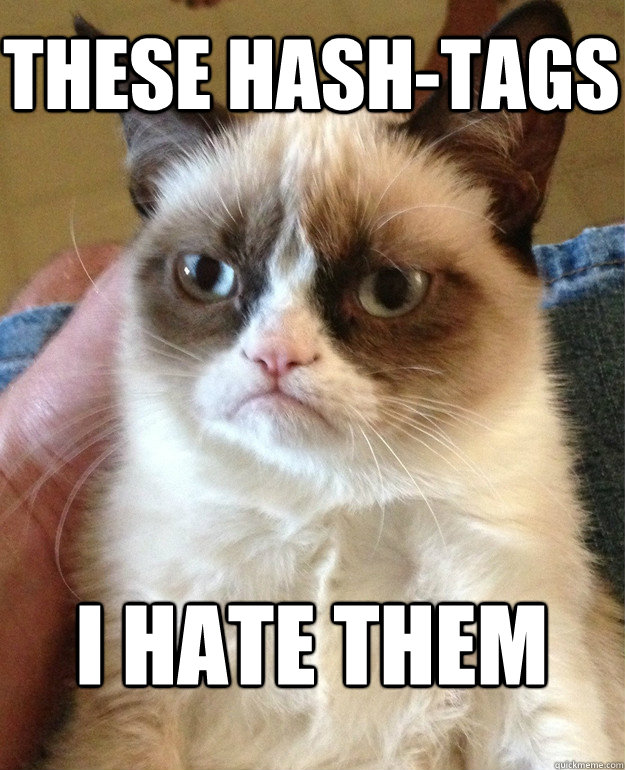 These Hash-tags I Hate them  Grumpy Cat