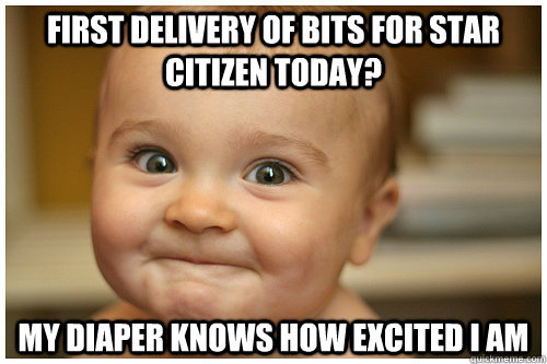 first delivery of bits for star citizen today? my diaper knows how excited I am  