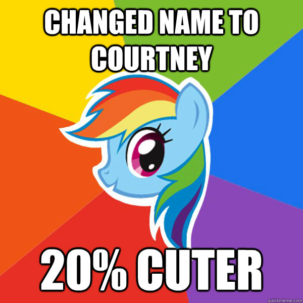 Changed name to Courtney 20% cuter  Rainbow Dash