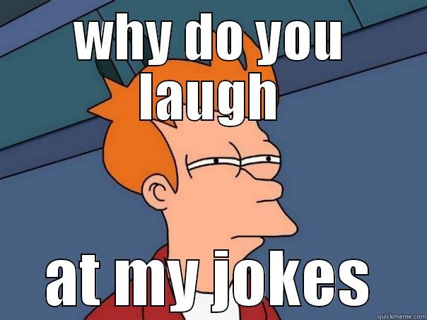 WHY DO YOU LAUGH AT MY JOKES Futurama Fry