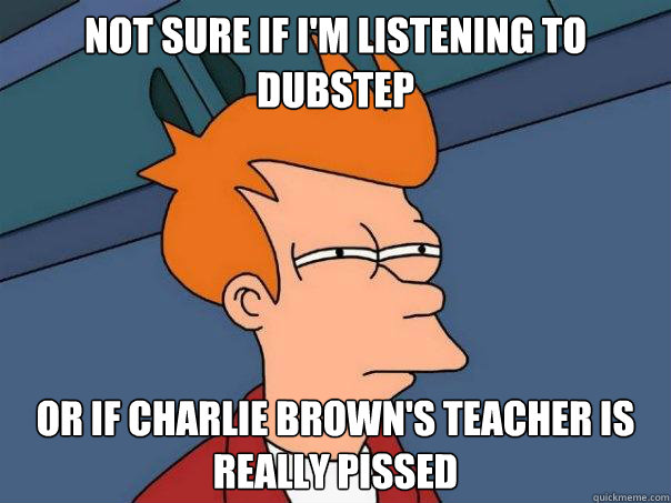 Not Sure If Im Listening To Dubstep Or If Charlie Browns Teacher Is