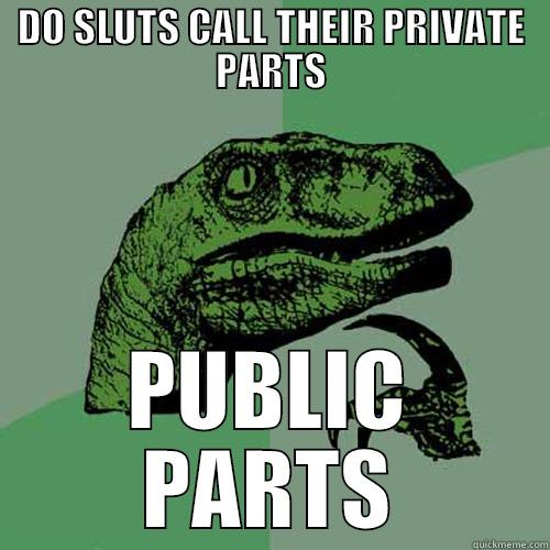 DO SLUTS CALL THEIR PRIVATE PARTS PUBLIC PARTS Philosoraptor