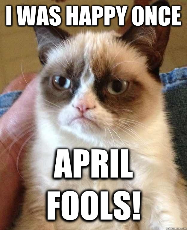 I WAS HAPPY ONCE APRIL FOOLS!  Angry Cat