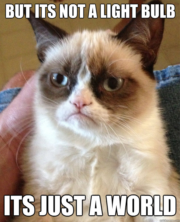 but its not a light bulb its just a world  Grumpy Cat