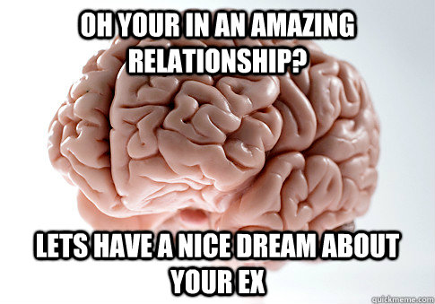 Oh your in an amazing relationship? lets have a nice dream about your ex  Scumbag Brain