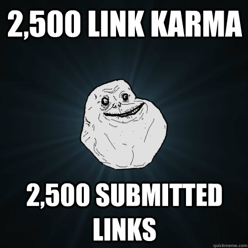 2,500 LINK KARMA 2,500 SUBMITTED LINKS - 2,500 LINK KARMA 2,500 SUBMITTED LINKS  Forever Alone