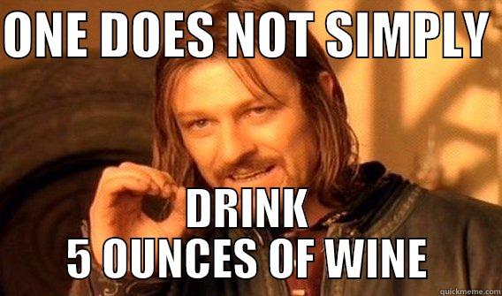 ONE DOES NOT SIMPLY  DRINK 5 OUNCES OF WINE One Does Not Simply