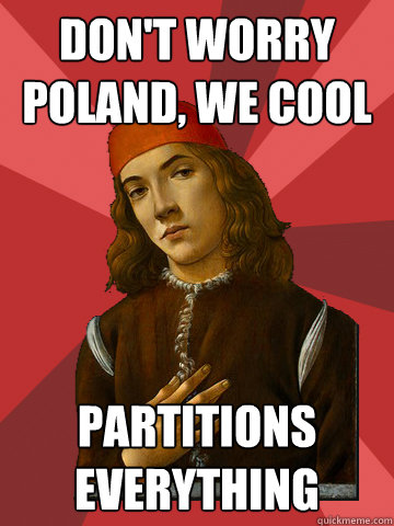 Don't worry poland, we cool PARTITIONS EVERYTHING  Scumbag Stefano