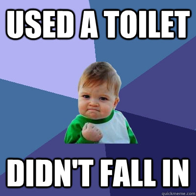 Used a toilet  Didn't fall in  Success Kid