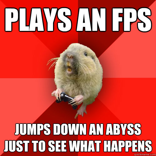 Plays an FPS jumps down an abyss just to see what happens  Gaming Gopher