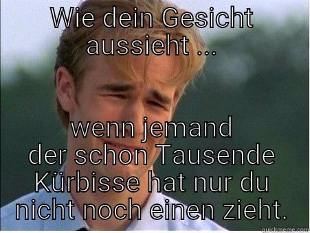 WIE DEIN GESICHT AUSSIEHT ... WENN JEMAND DER SCHON TAUSENDE KÜRBISSE HAT NUR DU NICHT NOCH EINEN ZIEHT. 1990s Problems