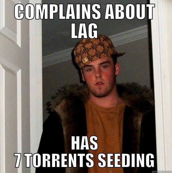 DOPEY C*NT - COMPLAINS ABOUT LAG HAS 7 TORRENTS SEEDING Scumbag Steve