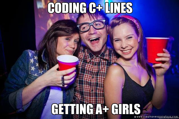 Coding C+ lines Getting a+ girls  - Coding C+ lines Getting a+ girls   Successfull nerdy guy