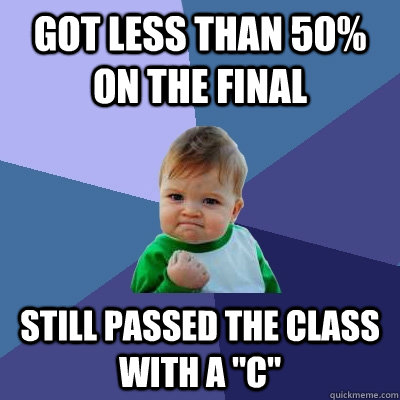 Got less than 50% on the final still passed the class with a 