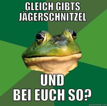 GLEICH GIBTS JÄGERSCHNITZEL UND BEI EUCH SO? Foul Bachelor Frog