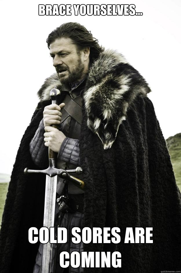 Brace Yourselves... Cold sores are coming - Brace Yourselves... Cold sores are coming  Winter is coming