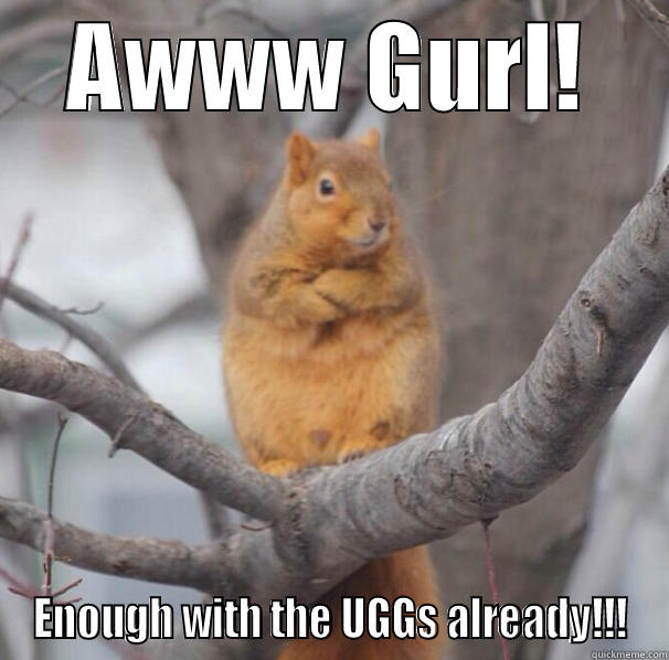 Unimpressed Squirrel - AWWW GURL! ENOUGH WITH THE UGGS ALREADY!!! Misc