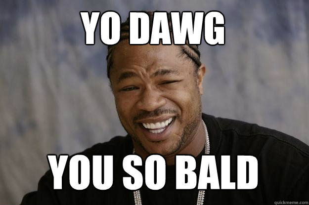 YO DAWG  you so bald  Xzibit meme