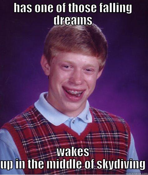 rude awakening - HAS ONE OF THOSE FALLING DREAMS WAKES UP IN THE MIDDLE OF SKYDIVING Bad Luck Brian