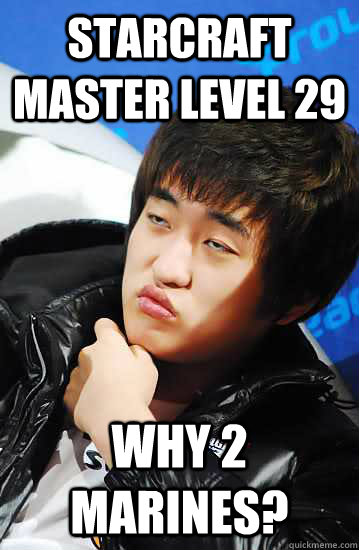 Starcraft Master level 29 Why 2 marines?  Unimpressed Flash