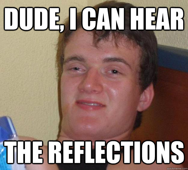 dude, i can hear the reflections  10 Guy