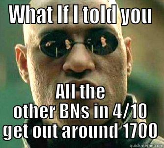 WHAT IF I TOLD YOU ALL THE OTHER BNS IN 4/10 GET OUT AROUND 1700 Matrix Morpheus