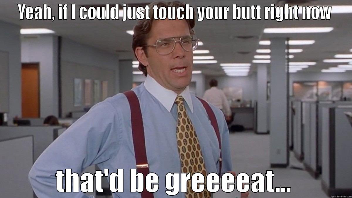 YEAH, IF I COULD JUST TOUCH YOUR BUTT RIGHT NOW THAT'D BE GREEEEAT... Misc