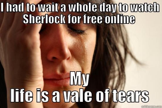 I HAD TO WAIT A WHOLE DAY TO WATCH SHERLOCK FOR FREE ONLINE  MY LIFE IS A VALE OF TEARS First World Problems