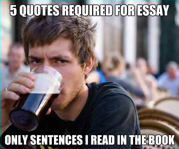 5 quotes required for essay Only sentences I read in the book  Lazy College Senior