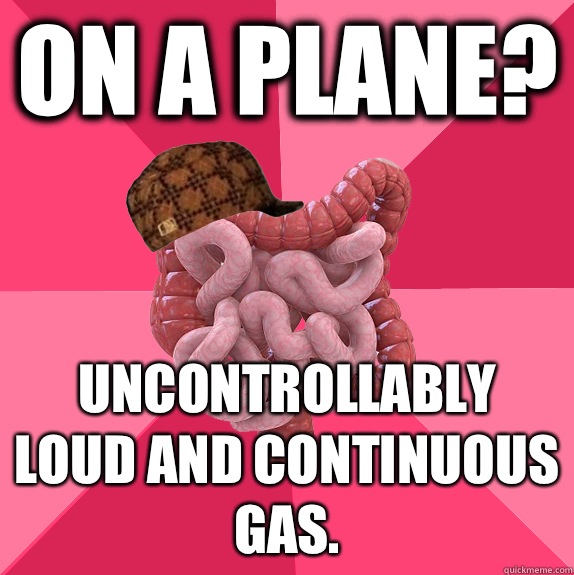 On a plane? Uncontrollably loud and continuous gas. - On a plane? Uncontrollably loud and continuous gas.  Scumbag Intestines