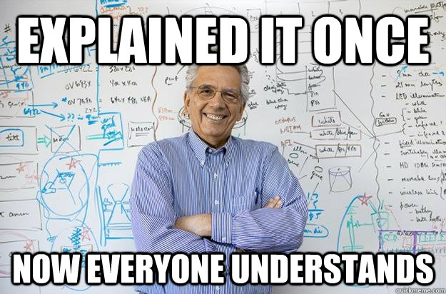 Explained it once now everyone understands  Engineering Professor