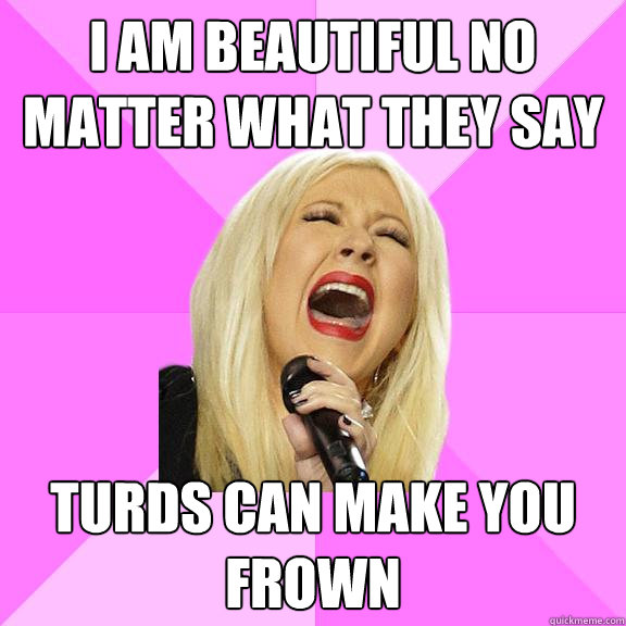 I am beautiful no matter what they say turds can make you frown  Wrong Lyrics Christina