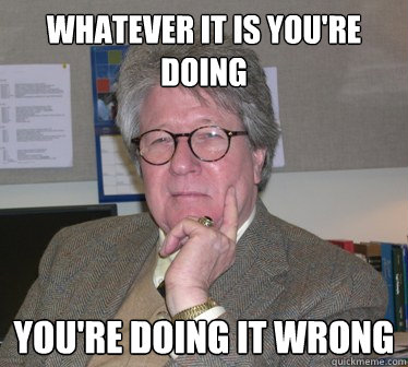 Whatever it is you're doing You're doing it wrong - Whatever it is you're doing You're doing it wrong  Humanities Professor