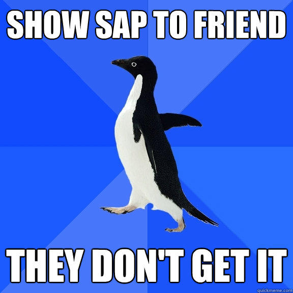 show sap to friend they don't get it - show sap to friend they don't get it  Socially Awkward Penguin