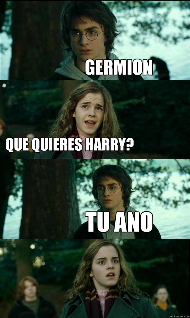 Germion que quieres harry? Tu ano  Horny Harry