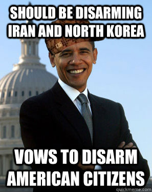 Should be disarming Iran and North Korea Vows to disarm American citizens - Should be disarming Iran and North Korea Vows to disarm American citizens  Scumbag Obama