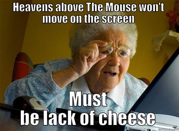 HEAVENS ABOVE THE MOUSE WON'T MOVE ON THE SCREEN MUST BE LACK OF CHEESE Grandma finds the Internet